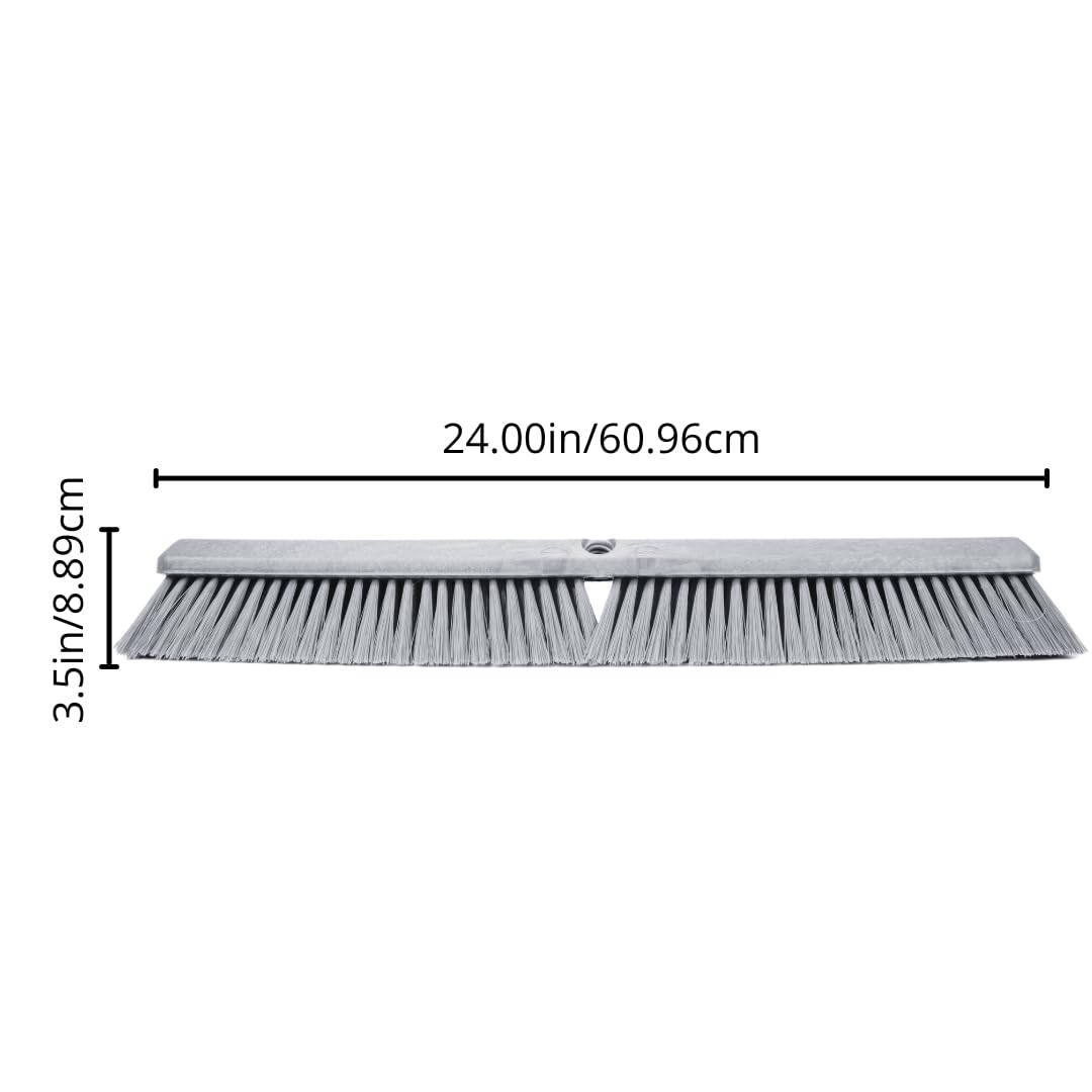 SPARTA 41891EC05 Omni Sweep Plastic Push Broom Head, Heavy Duty, Industrial Broom With Color Code System For Outdoor, Indoor, Garage, Concrete, Patio, Kitchen, Bathroom, 24 Inches, Red