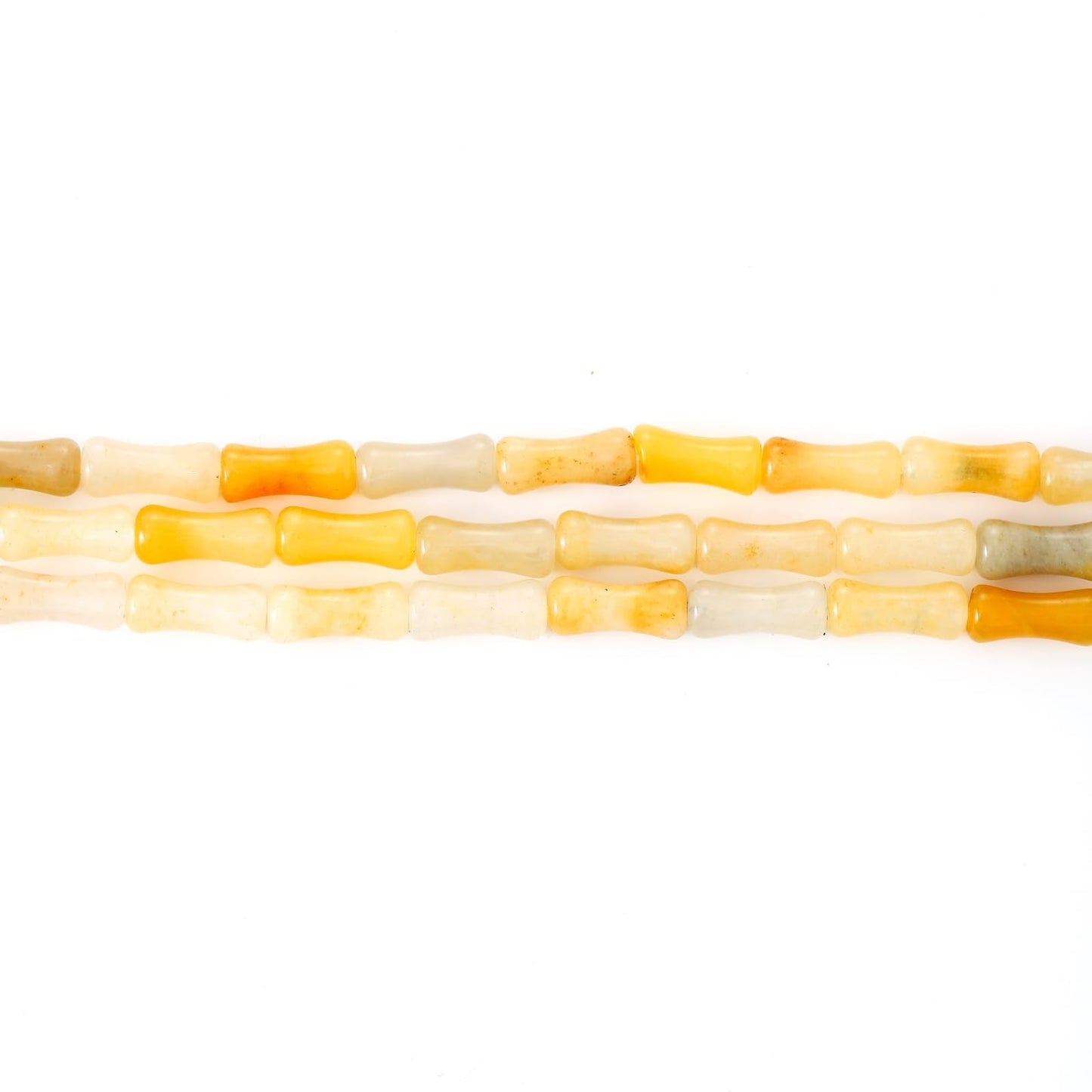 5x12mm Natural Yellow Aventurine Stone Bamboo Shape Gem Healing Energy Loose Spacer Beads for DIY Necklace Bracelet Earring