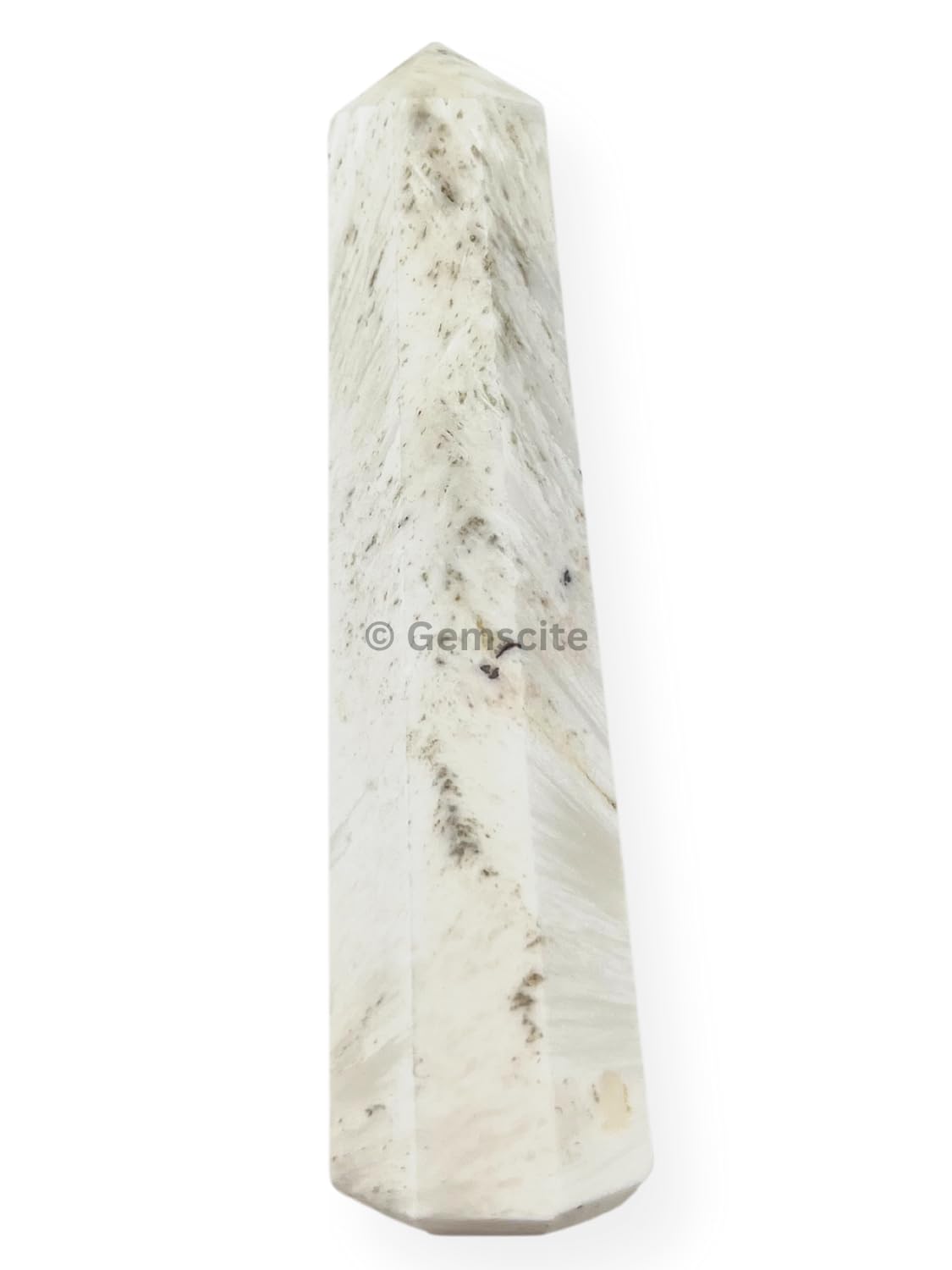 WholesaleGemShop 3 Inch Gemstones SCOLECITE Obelisk Tower Jumbo Facet Aura Rock Crystal Natural Polished Earth Wand Spirit