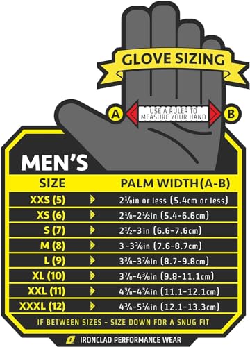 Ironclad General Utility Work Gloves GUG, All-Purpose, Performance Fit, Durable, Machine Washable, Sized Medium, (1 Pair) Black