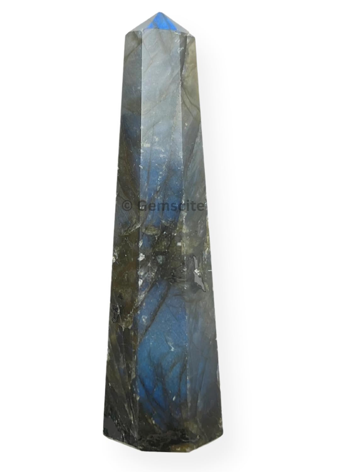 WholesaleGemShop 3 Inch (70 mm) Labradorite Gemstones Obelisk Tower Jumbo Facet Aura Rock Crystal Natural Polished Earth Wand Spirit