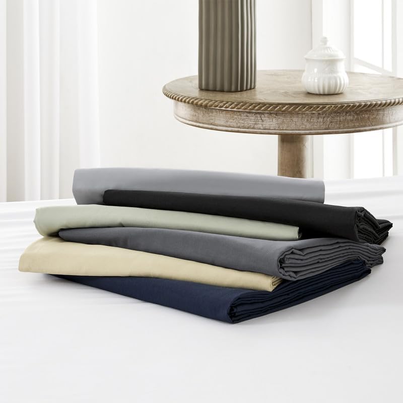 FreshCulture Queen Sheet Set - Ultra Soft Sheets for Queen Size Bed - Brushed Microfiber - Deep Pockets - Easy Care - Cooling & Breathable - 4 Pieces Hotel Luxury Queen Bed Sheets (Dark Grey)