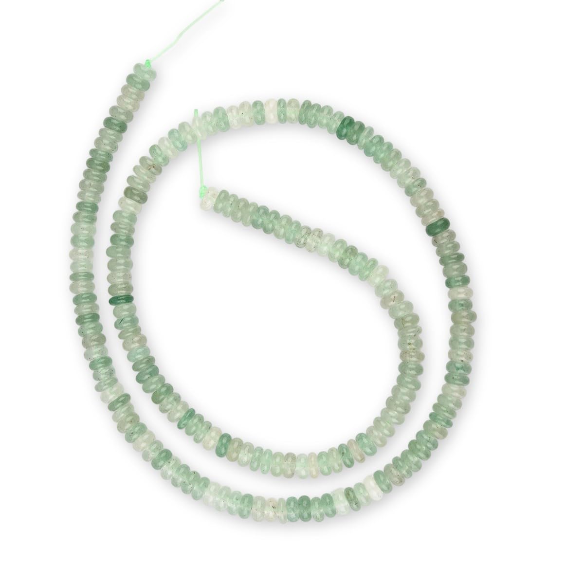 155pcs 4x2mm Natural Green Aventurine Disk Rondelle Spacer Stone Semi Precious Gemstone Loose Beads for Jewelry Making 15 Inch