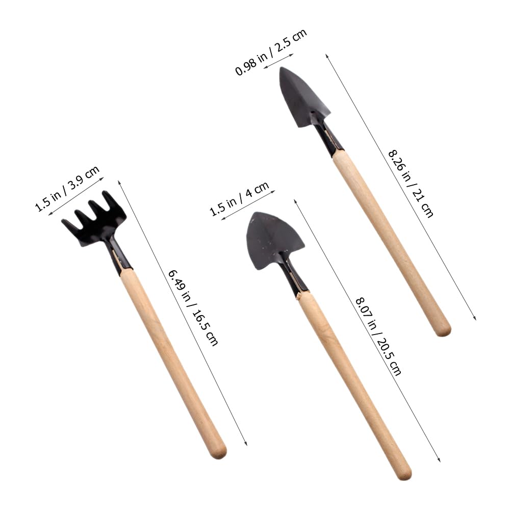 GANAZONO 8 Sets Mini Gardening Tools Portable Garden Hand Tools Set Miniature Gardening Rake Trowel and Shovel for Bonsai Succulents Herbs Planting