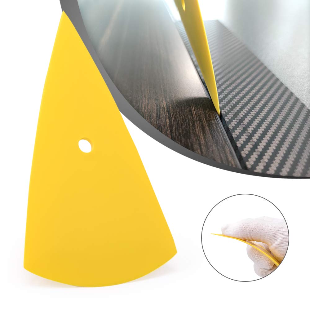 Pro Vinyl Wraps Applicator Tool Kit Window Tint Film Car Wrapping Tools Includes Felt Squeegees, Plastic Scraper, Wrap Knife and Blades, Magnetic Holders, Cleaning Cloth, Gloves and Finger Sleeve