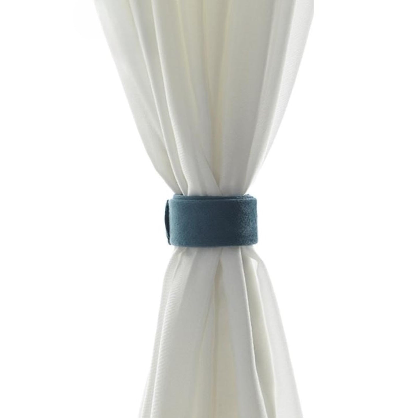 Curtain Ties 4 Pieces Flannel Curtain Straps Without Perforation and Installation Without Installation Elastic Curtain Straps Beige (Off White)