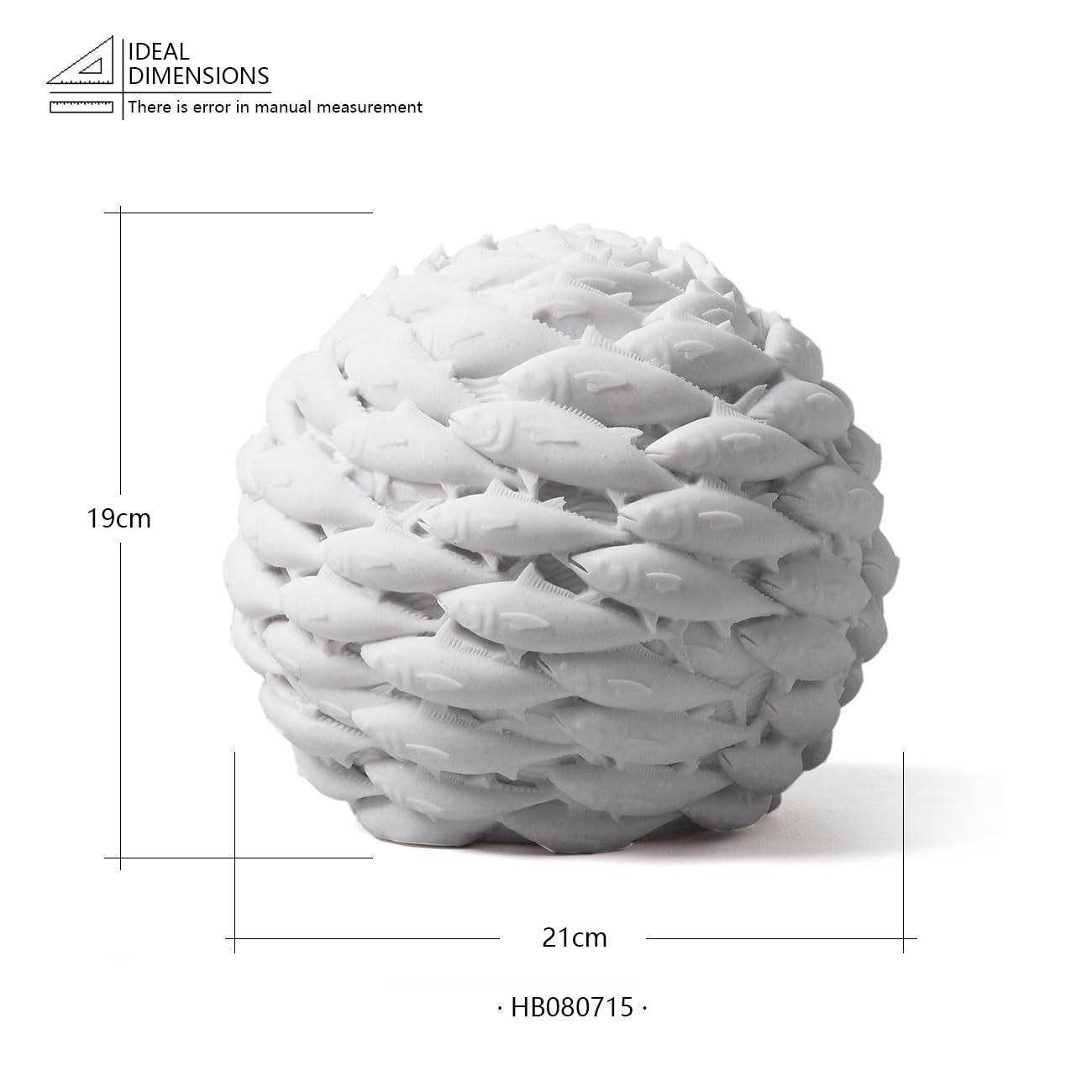 HAUCOZE Modern Sculpture Home Decor Fish Figurine Statue Abstract Art Table Centerpiece Gift for Living Room Polyresin 13.0 Inch