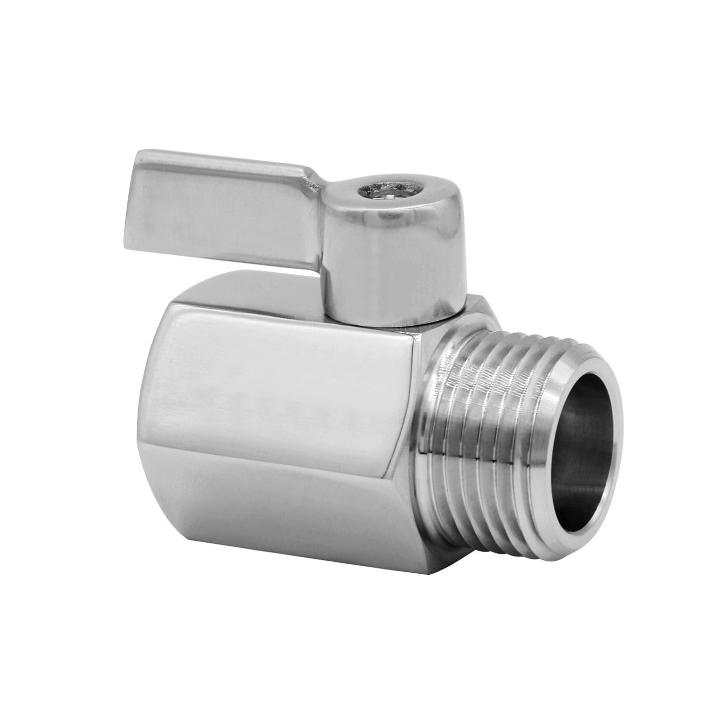 Fitvell Stainless Steel Garden Hose Shut Off Valve 3/4" GHT Male x Female Thread Garden Hose Connector (pack of 2)