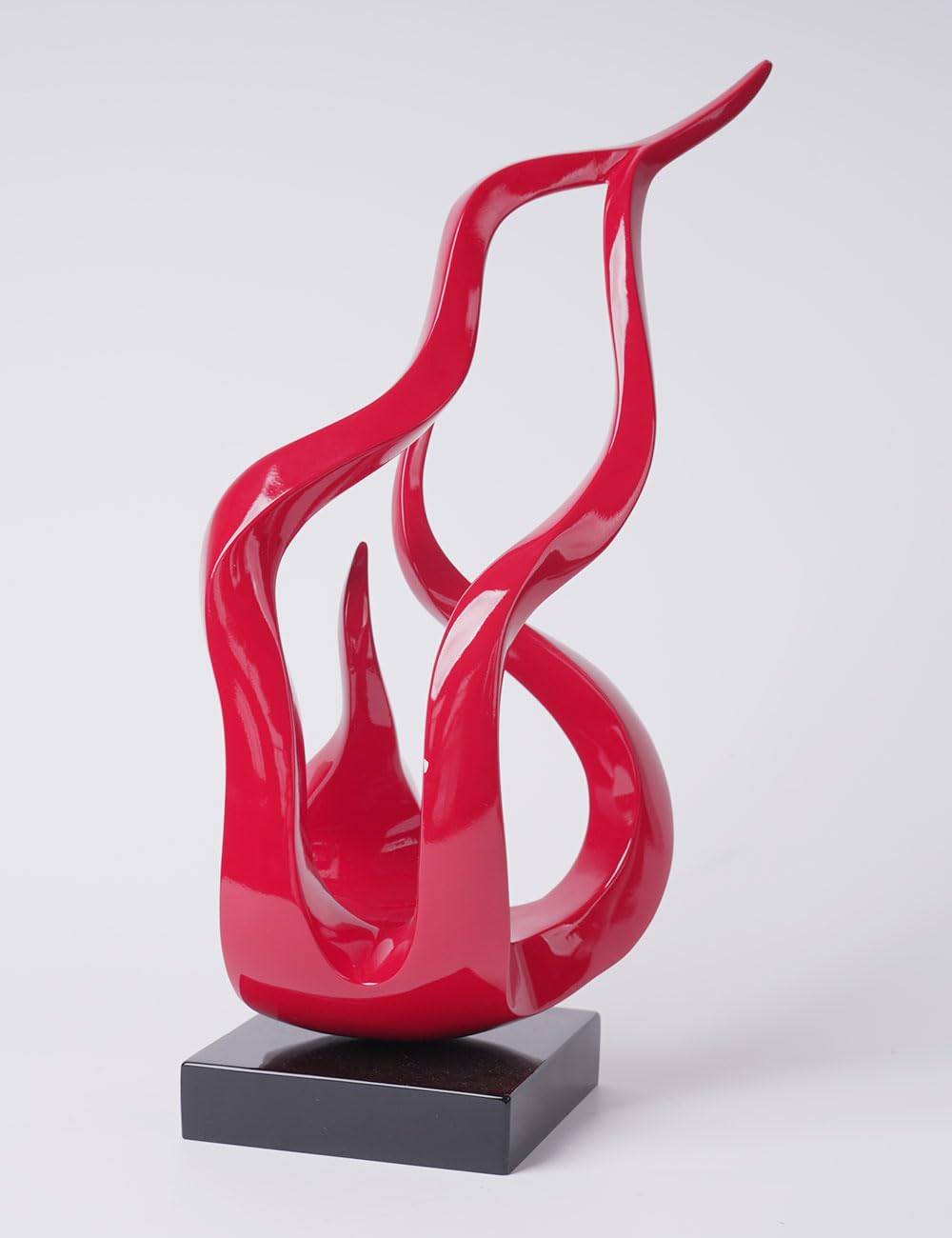 NENBOLEC Abstract Sculpture Decor Modern Art Gift Holy Flame Figurine Statue for Bookshelf Table Desktop Office Red 16.5 Inch