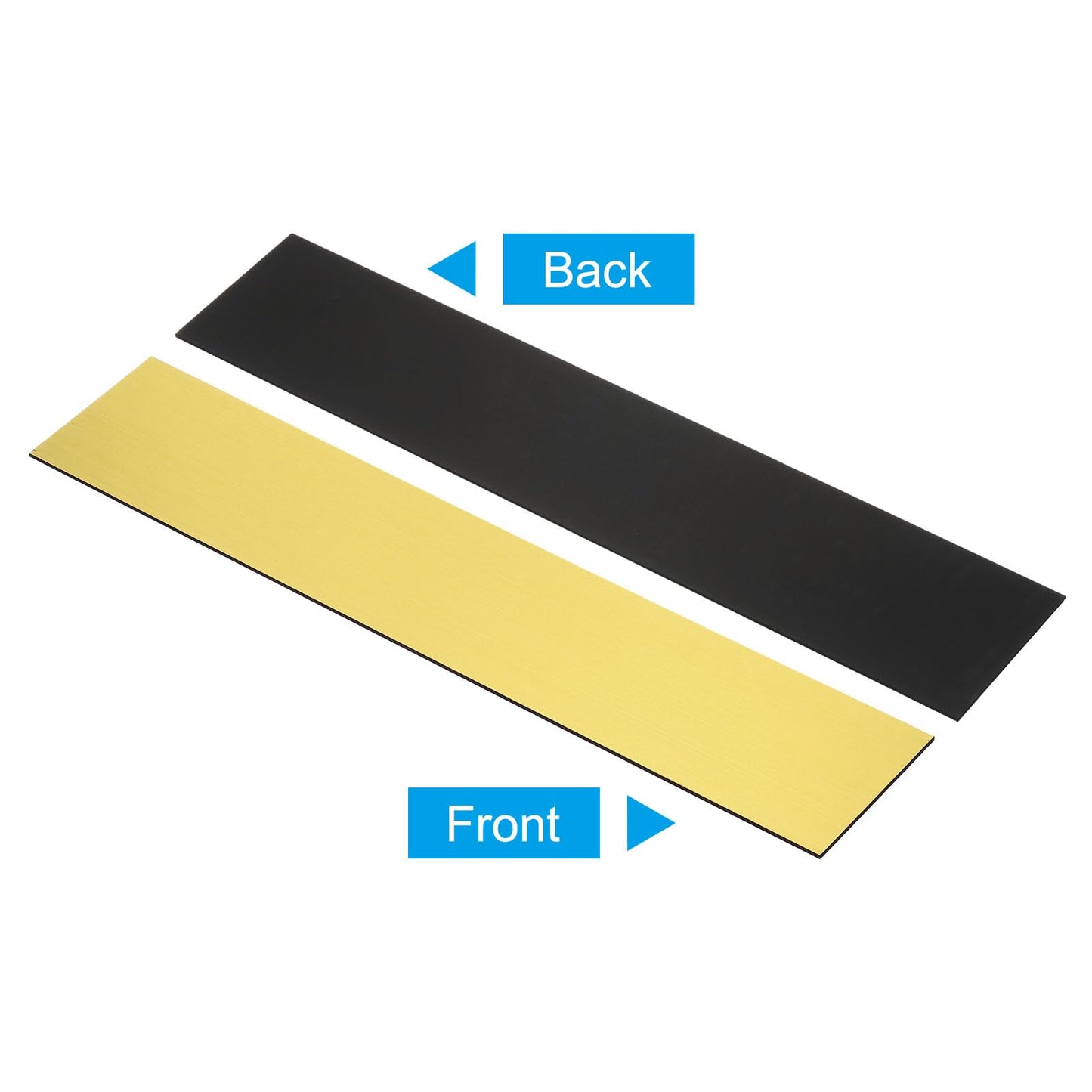 Generic 10"x2" Blank Engraving Name Plate, 5 Pack Personalized Custom Office Desk Name Plates for DIY Laser Printing, Golden