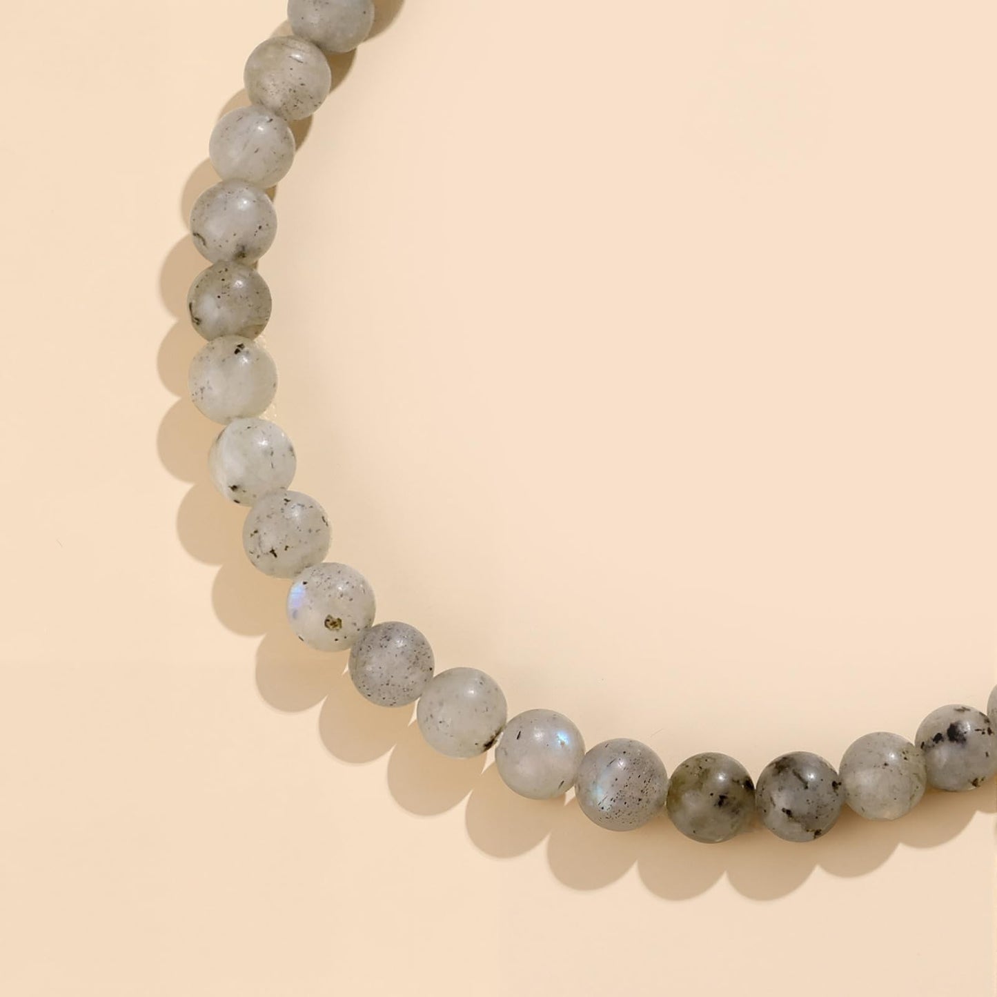 GolbalJew Natural Gemstone Beads Bracelets Healing Crystal Stone Beaded Bracelet for Women Men Handmade Spiritual Jewelry Gifts, 4mm Labradorite Round Beads