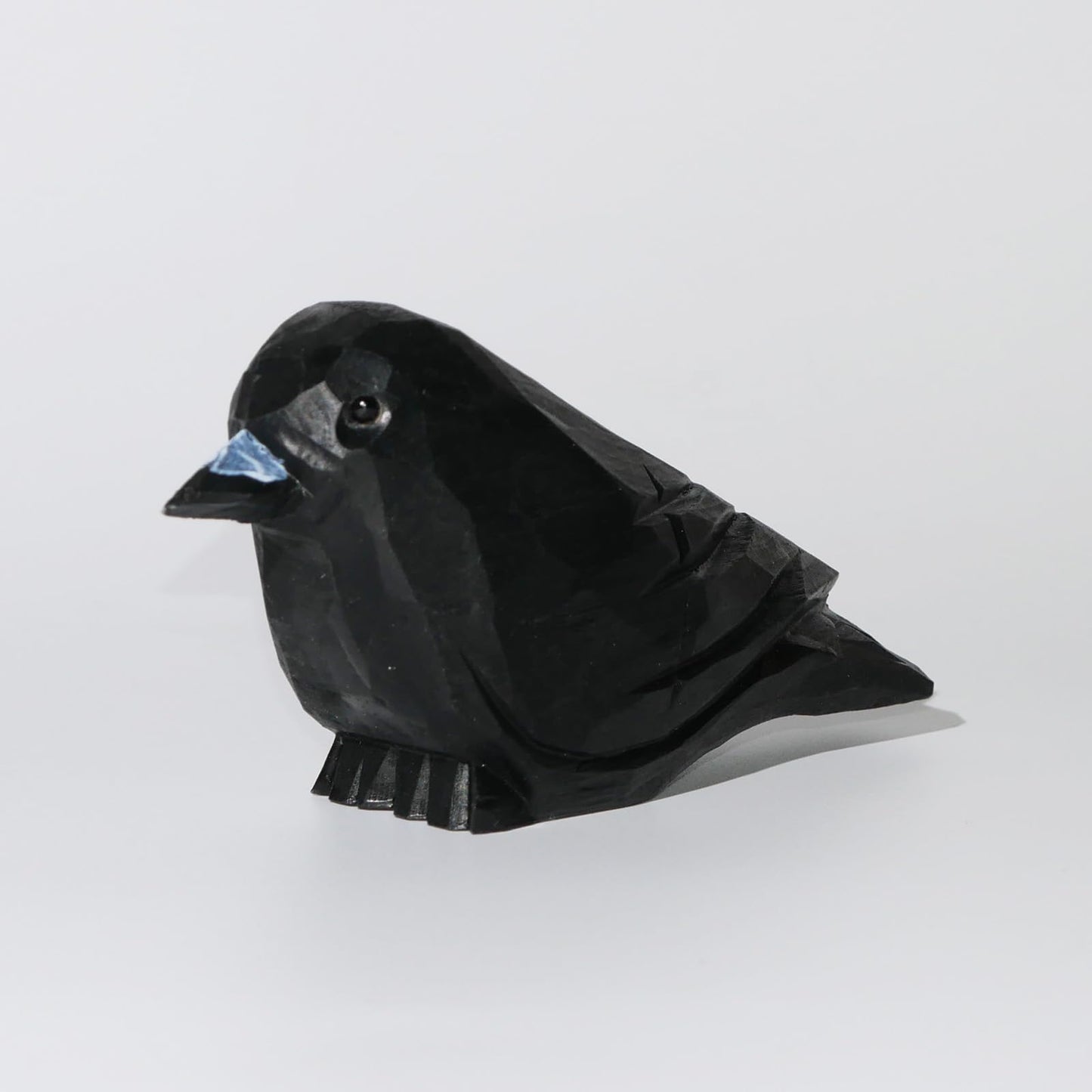 DinNingNing Wood Crow Figurine Black Raven Decor Small Animal Statues Carving Sculpture Ornament Bird Gifts