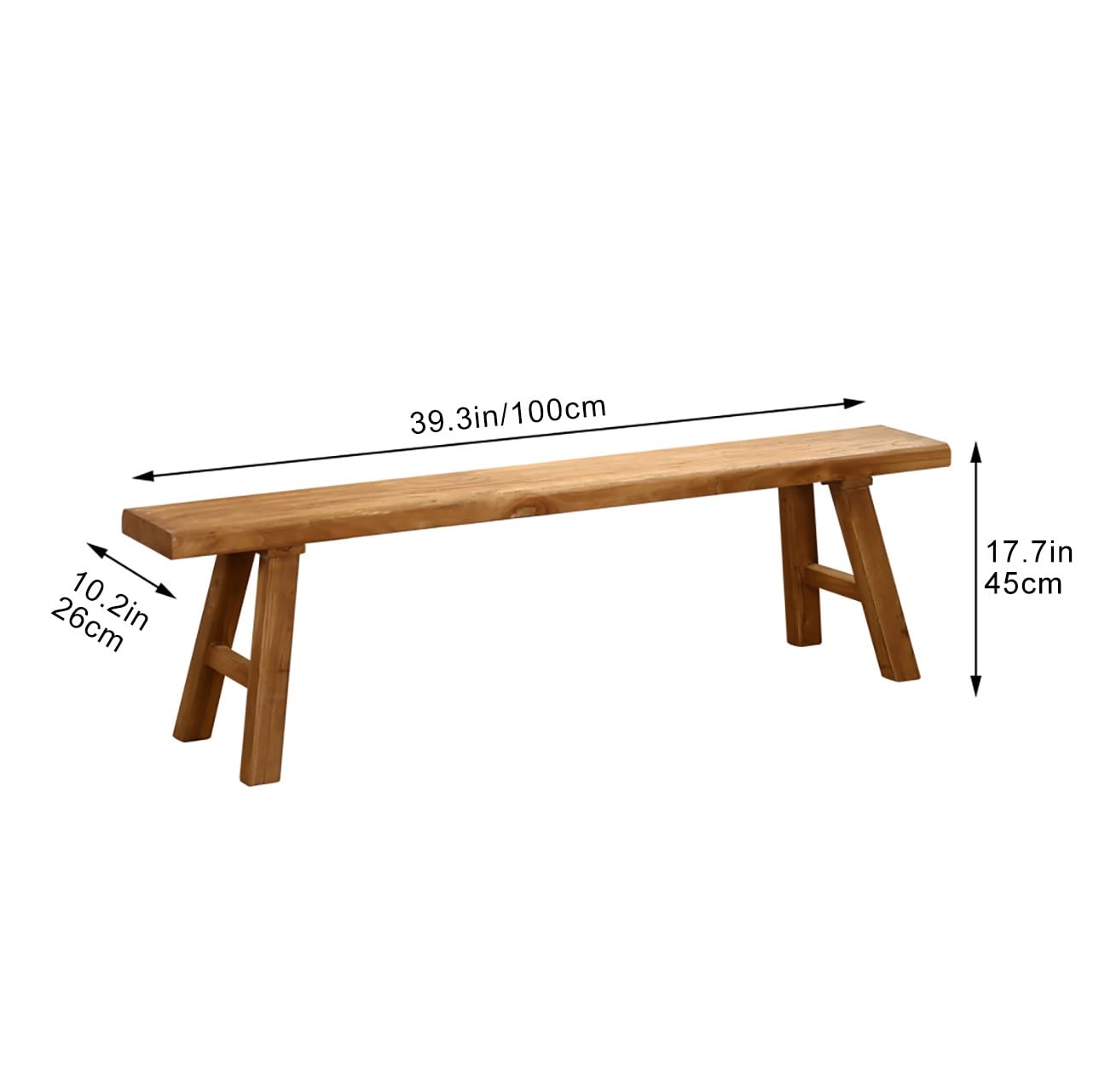 LLYLAFDC 39“ Farmhouse Wooden Living Room Dining Indoor Multifunctional Elm Benches Wood Kitchen Entryway Solid Wood Bench for Hallway 100cm