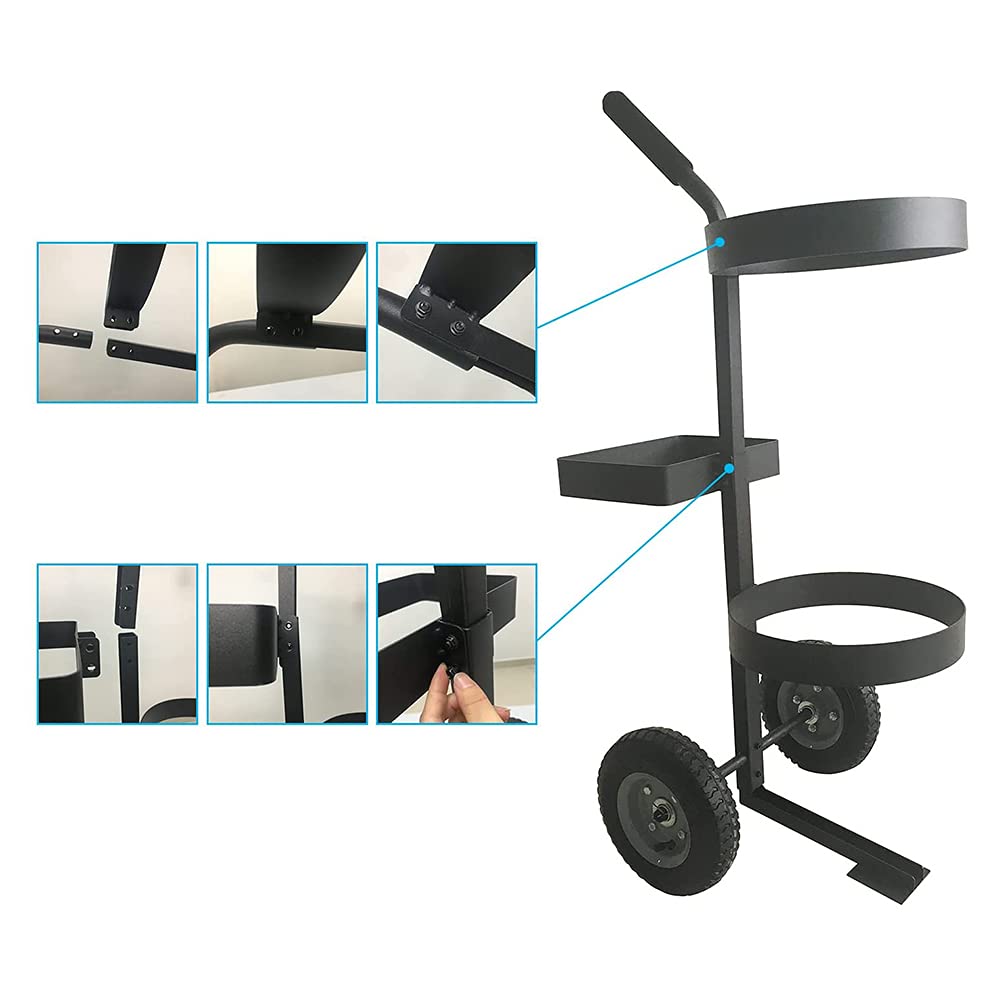Yeeoy Rolling Garden Cart, Heavy Duty Lawn Yard Tool Cart, Mobile Gardening Cart Outdoor Beach Trolley Bucket Cart with 5 Gallon Bucket Oxford Bag for Tool Organizer