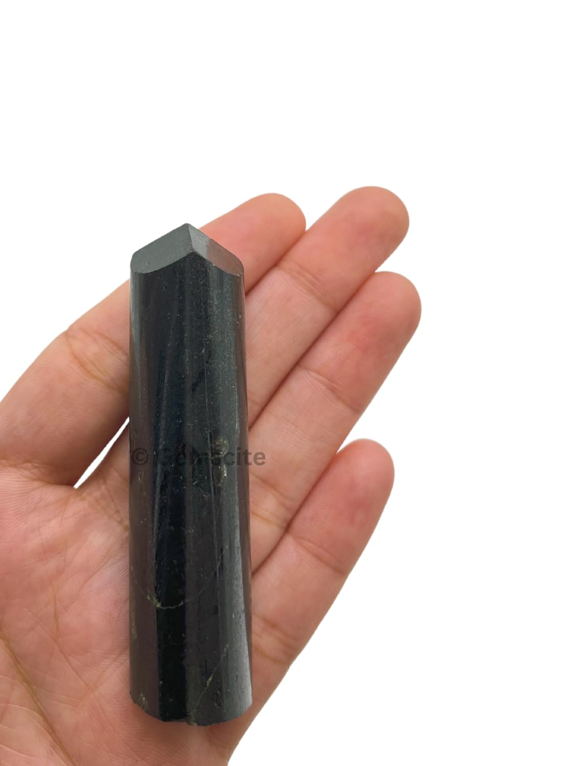 WholesaleGemShop 3 Inch (70 mm) Gemstones Black Tourmaline(3 -facet) Obelisk Tower Jumbo Facet Aura Rock Crystal Natural Polished Earth Wand Spirit