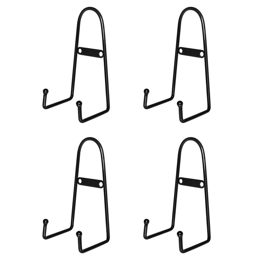 MOCOUM 4 Pack Wall Mount Plate Display Stands, Medium Wall Easel Holder Plate Hanger Vertical Plate Stand Holders, Wall Display Picture Frame Stand for Decorative Plates, Arts (Straight, 6 inch)