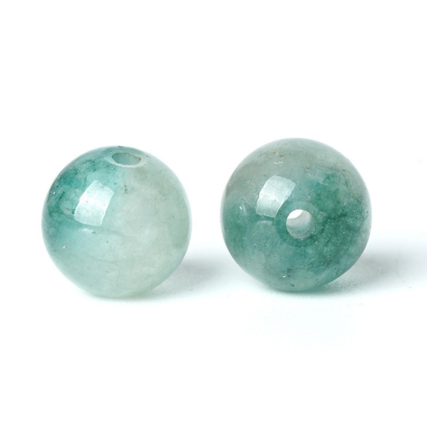100Pcs Natural Stone 6mm Green Jasper Round Loose Gemstone Energy Healing Beads Hole Size 1mm DIY Smooth Beads for Bracelet Necklace Earrings Jewelry Making