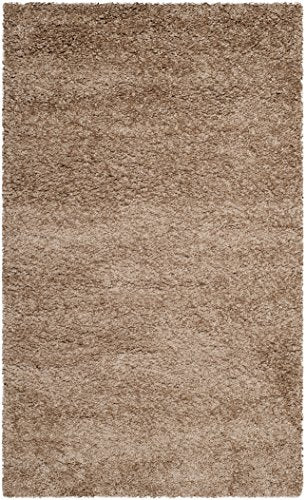 SAFAVIEH Milan Shag Collection Area Rug - 3' x 5', Dark Beige, Solid Design, Non-Shedding & Easy to Clean, Plush Thick Pile, Ideal for Living Room, Bedroom (SG180-1414)