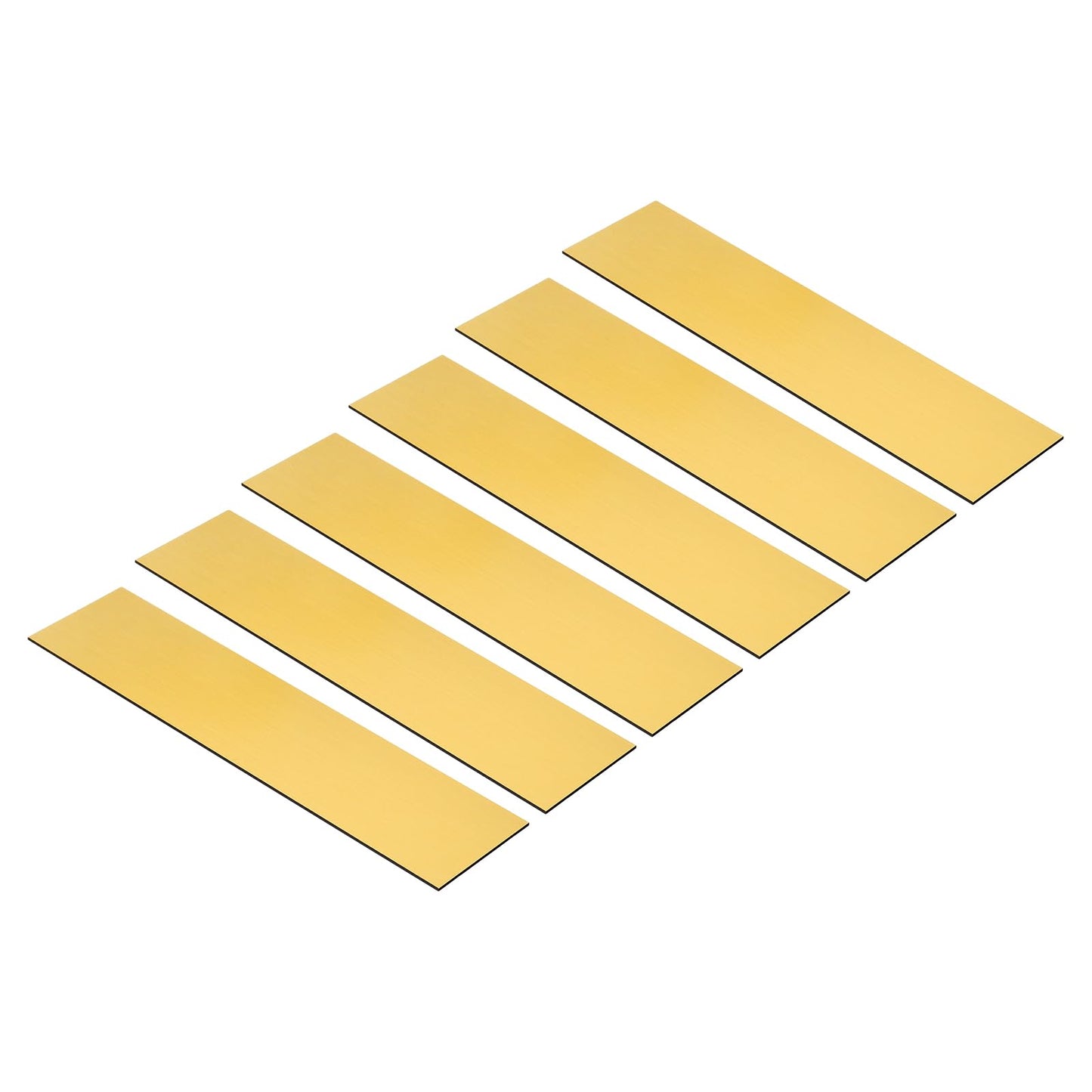 8"x2" Blank Name Plates, 6 Pack Custom Engraved Name Plate Rectangle Laser Engraving Blanks for Personalized Nameplates Office Desk DIY Painting Supplies, Gold, Black