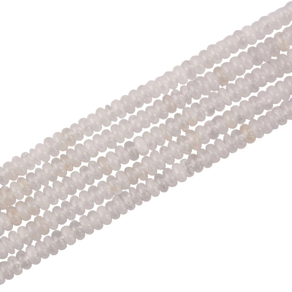 170pcs 4x2mm Natural White Crystal Stone Disk Rondelle Spacer Semi Precious Gemstone Loose Beads for Jewelry Making 15 Inch