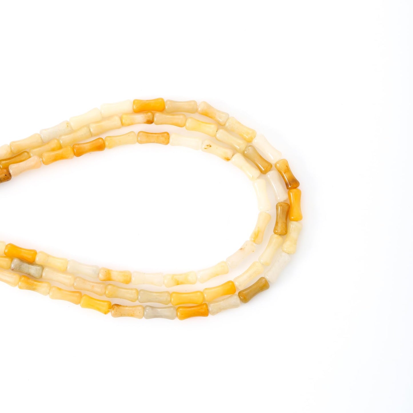 5x12mm Natural Yellow Aventurine Stone Bamboo Shape Gem Healing Energy Loose Spacer Beads for DIY Necklace Bracelet Earring