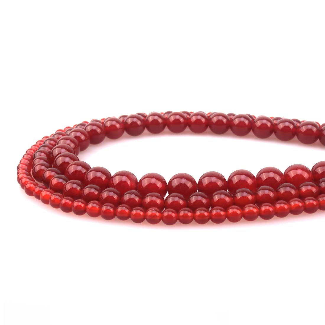 ICAI Beads 10mm Natural Red Agate Stone Round Loose Stone Beads for Jewelry Making DIY Crafts Design 1 Strand 15" APPR.34-36pcs