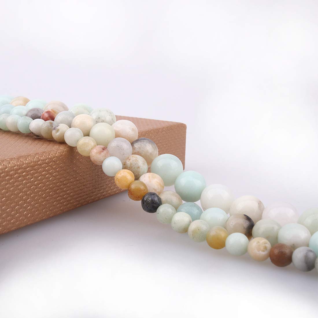 ICAI Beads 10mm Natural Amazonite Gemstone Round Loose Beads for Jewelry Making (34-36pcs)