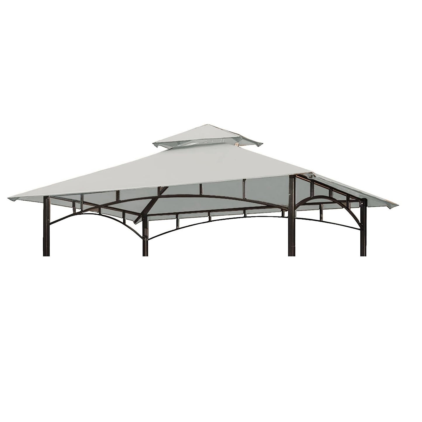 Grill Gazebo Replacement Canopy Top - Wonwon 5x8 Gazebo Roof Double Tiered Outdoor BBQ Roof Cover Grill Shelter Only Fit for Model L-GG001PST-F (Gray)