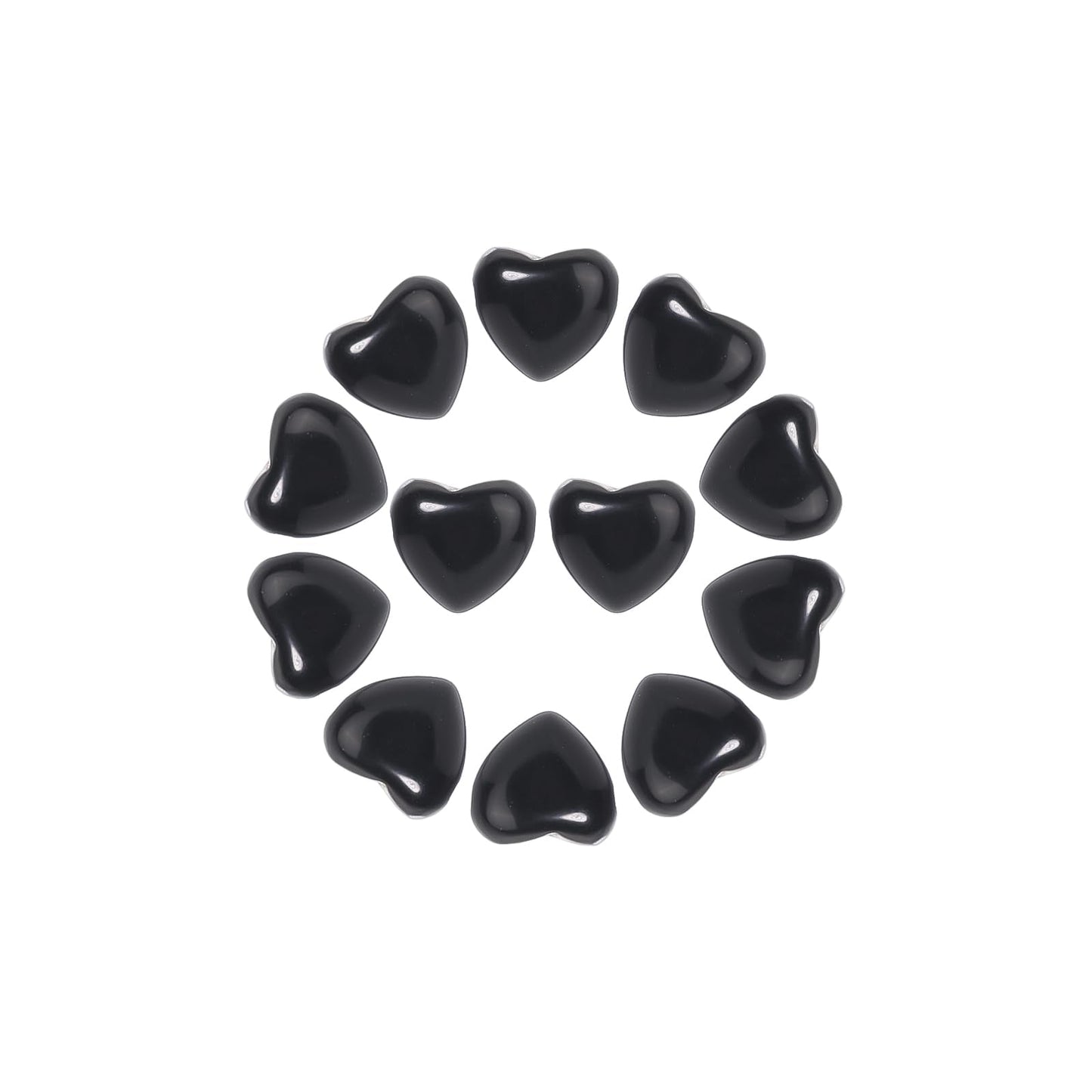 Yochus 5pcs Obsidian Natural Heart Stone Beads，12mm Healing Energy Gemstone for Jewelry Making Earring Necklace DIY
