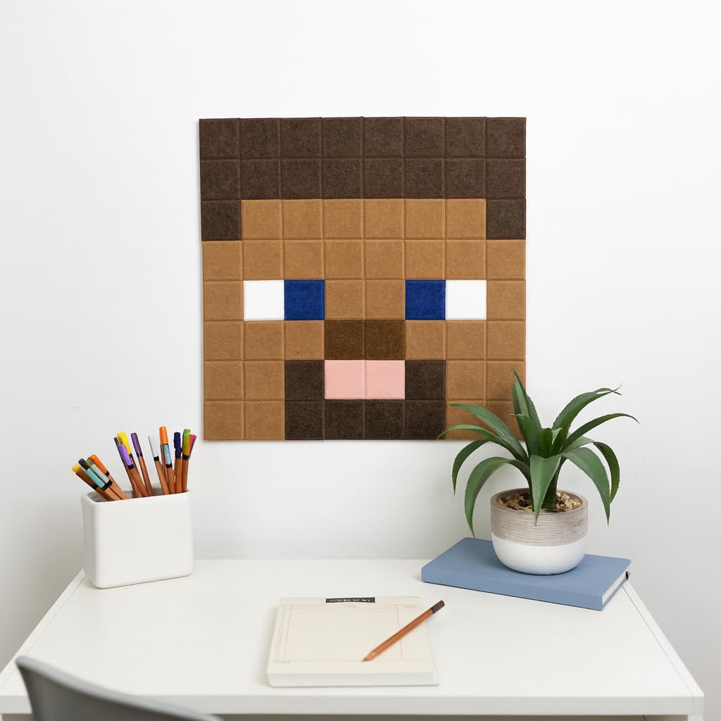 felt right Minecraft Collection Steve, Minecraft Room Decor, Home Decor, Felt Wall Panels, Playroom Wall Decor, Decorative Bulletin Board, Gift Idea for Kids and Gamers, Pin Board, Birthday Gift