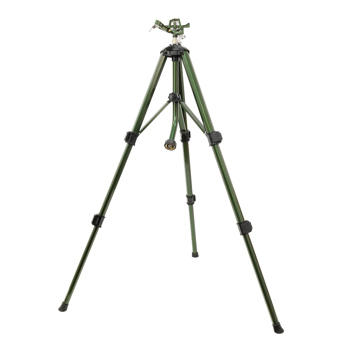 RESTMO Tripod Base Zinc Impact Sprinkler, 360° Rotating & 3-Height Adjustable Tripod, Heavy Duty Full Metal Sprinkler for Agriculture and Large Yard Irrigation