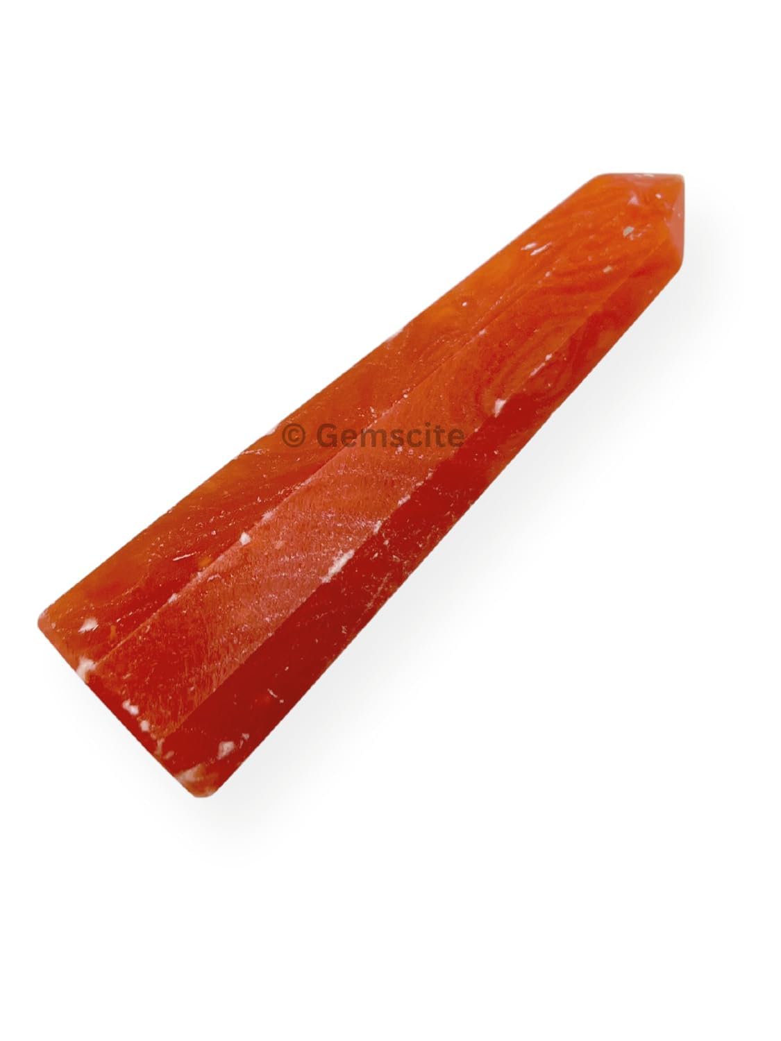 WholesaleGemShop 3 Inch (70 mm) Gemstones Orange Calcite Obelisk Tower Jumbo Facet Aura Rock Crystal Natural Polished Earth Wand Spirit
