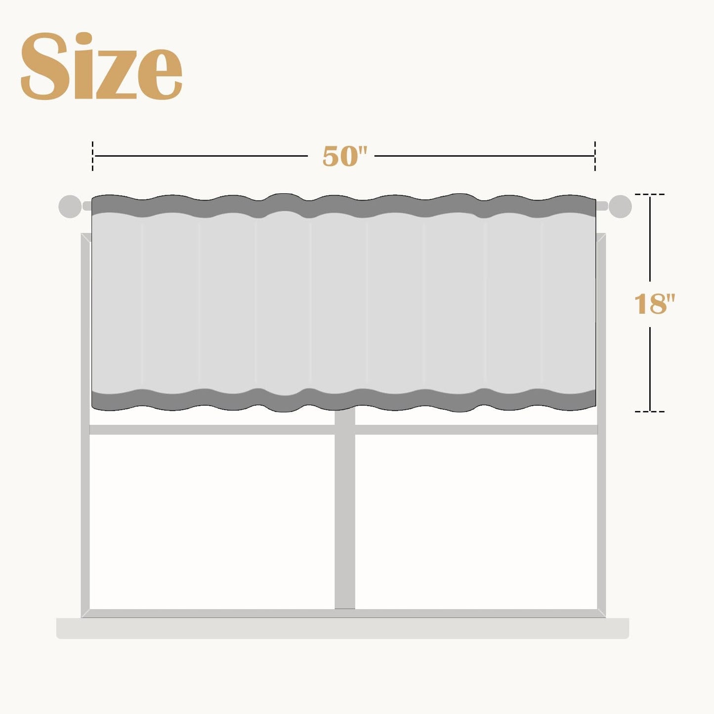 Lazzzy Kitchen Tie Up Valance Curtain Linen Floral Farmhouse Valance for Living Room Bathroom Bedroom Country Window Treatments Small Cafe Curtain 18 Inch Rod Pocket 1 Panel Blue on Beige