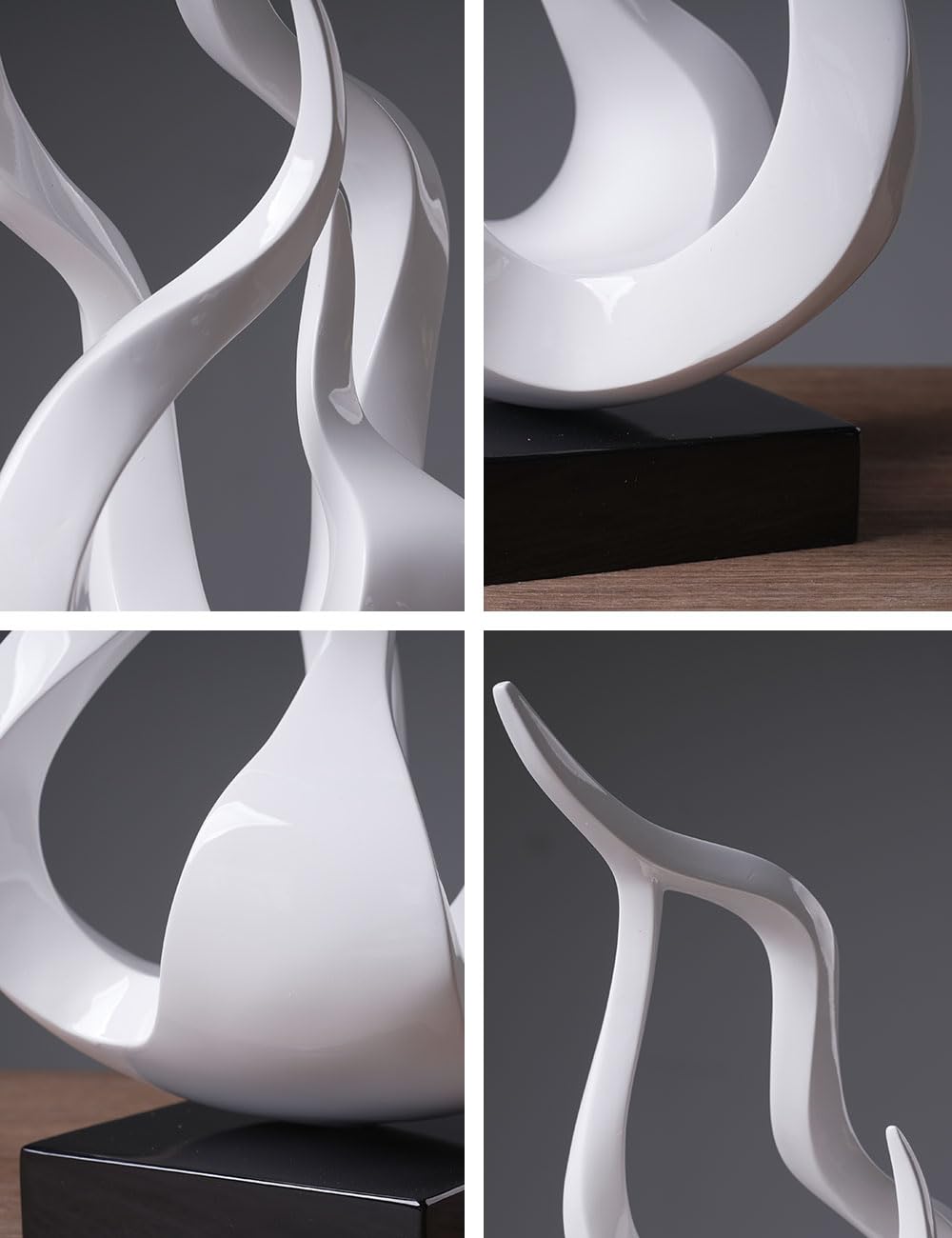NENBOLEC Abstract Sculpture Decor Modern Art Gift Holy Flame Figurine Statue for Home Office Living Dining Room White 16.5 Inch
