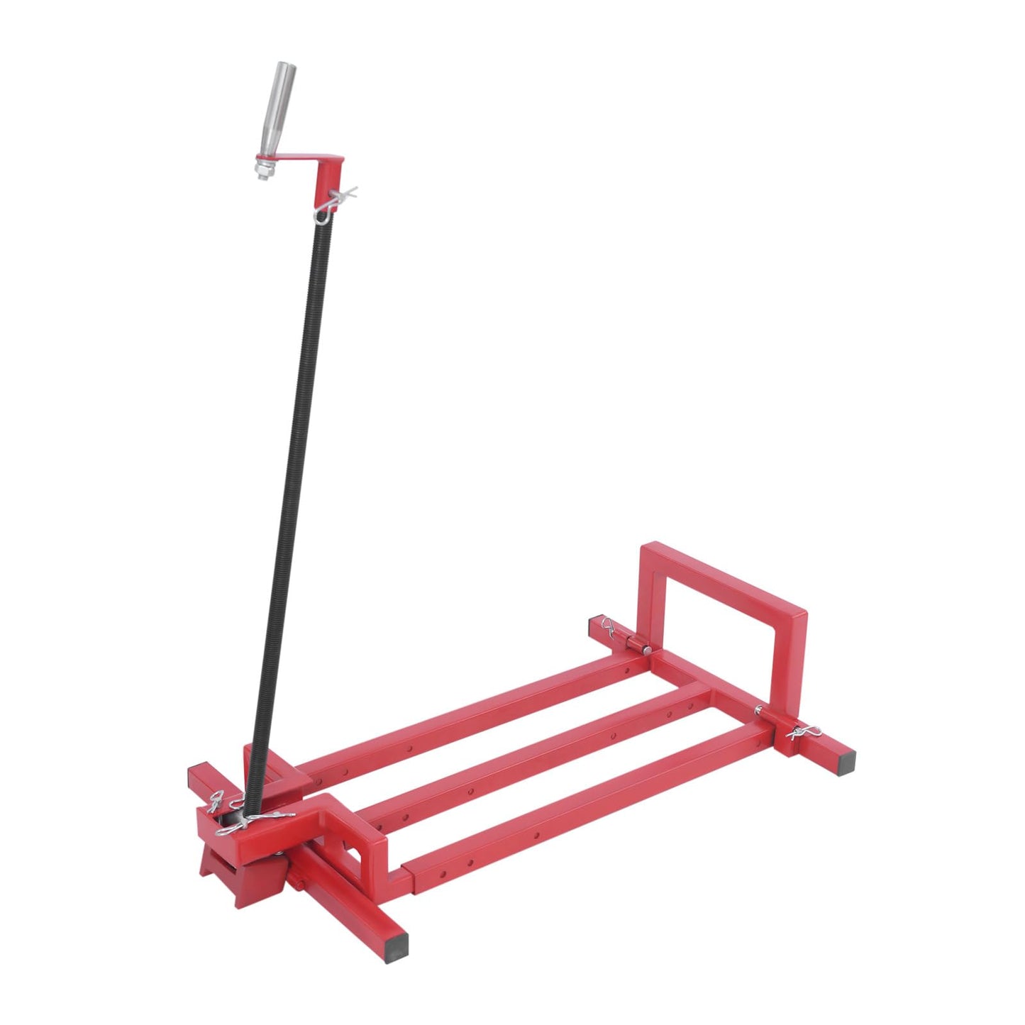 Lawn Mower Lift Jack,880 Lbs Capacity Telescopic Maintenance Jack Lawn Tractor Lift Tools Repair Bracket with Crank Handle,Foldable Ride on Lawn Tractor Lifter for Lawn Mowers and Garden Tractors,Red