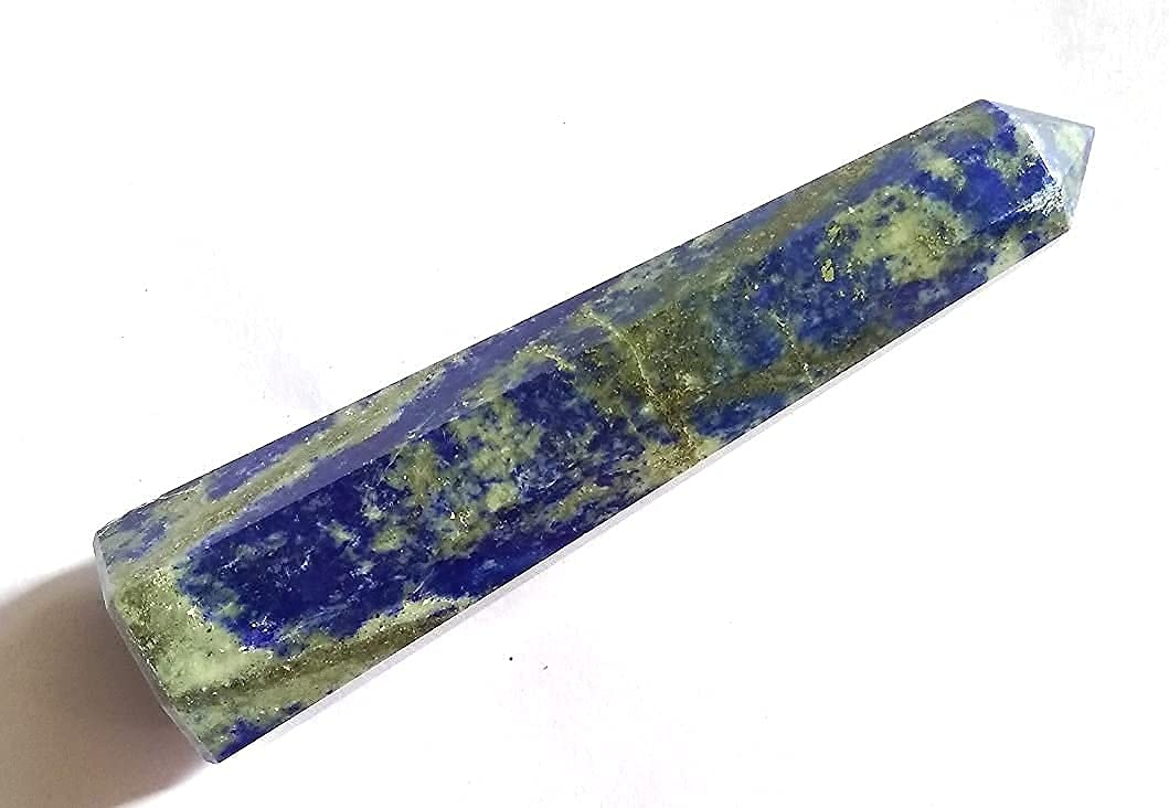 WholesaleGemShop Lapis Lazuli 3 Inch Gemstones Obelisk Tower Jumbo Facet Aura Rock Crystal Natural Polished Earth Wand Spirit