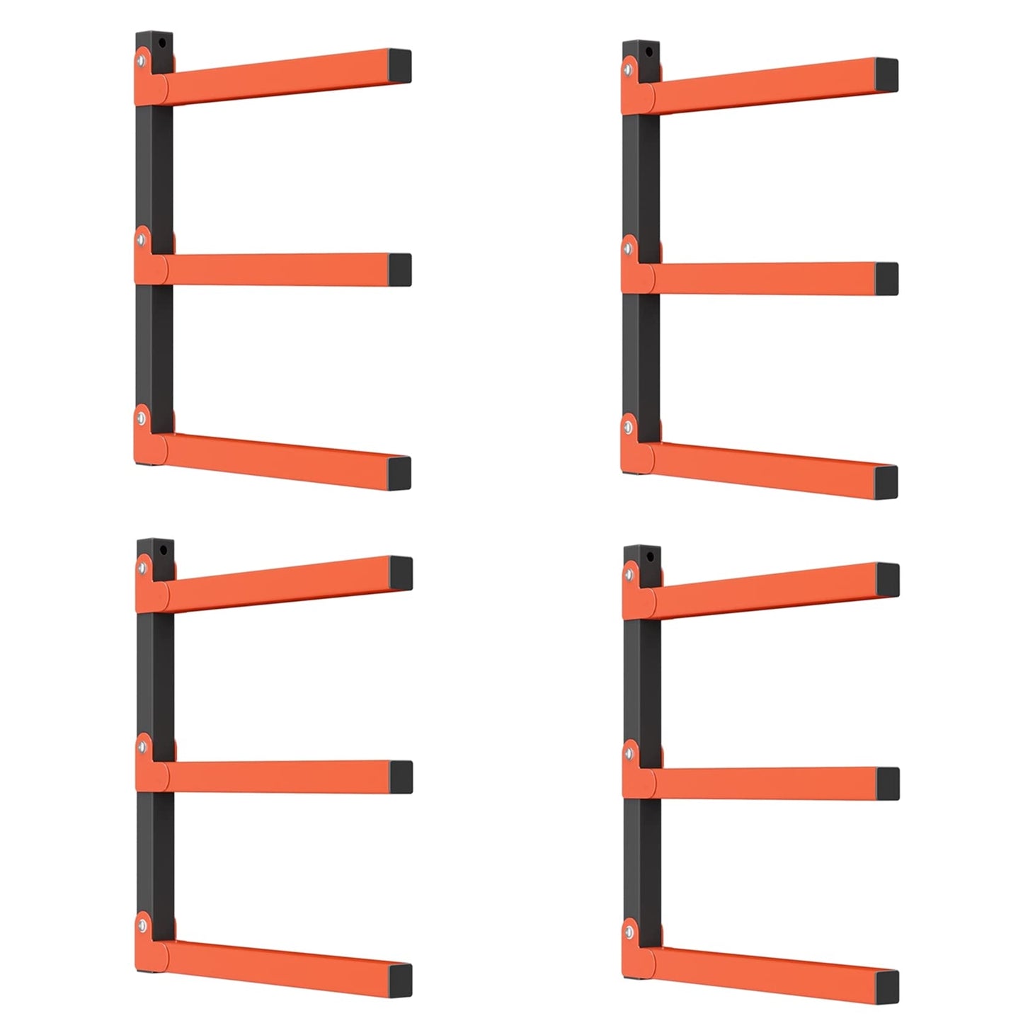 WALMANN Lumber Storage Rack for Garage, Wall Mount Heavy Duty Lumber Rack, Overhead Wood Storage Rack for Woodworking Shop(2 Pairs)