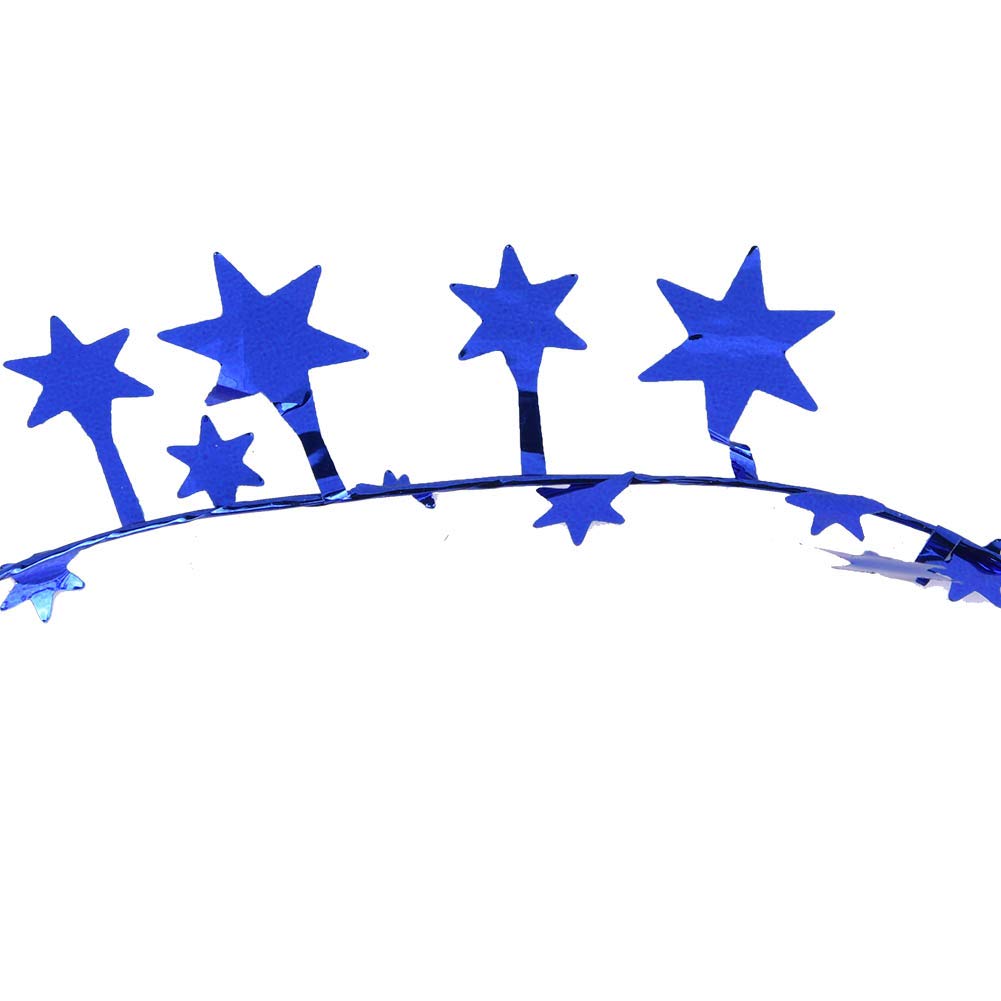 Sunicon Sparkly Star Tinsel Garlands with Wire, 7.5m Star Tinsel Garlands Christmas Star Wire Garland Decorations for Christmas Tree, Home, Wedding, Birthday, Party, Festive Ornament(Blue)
