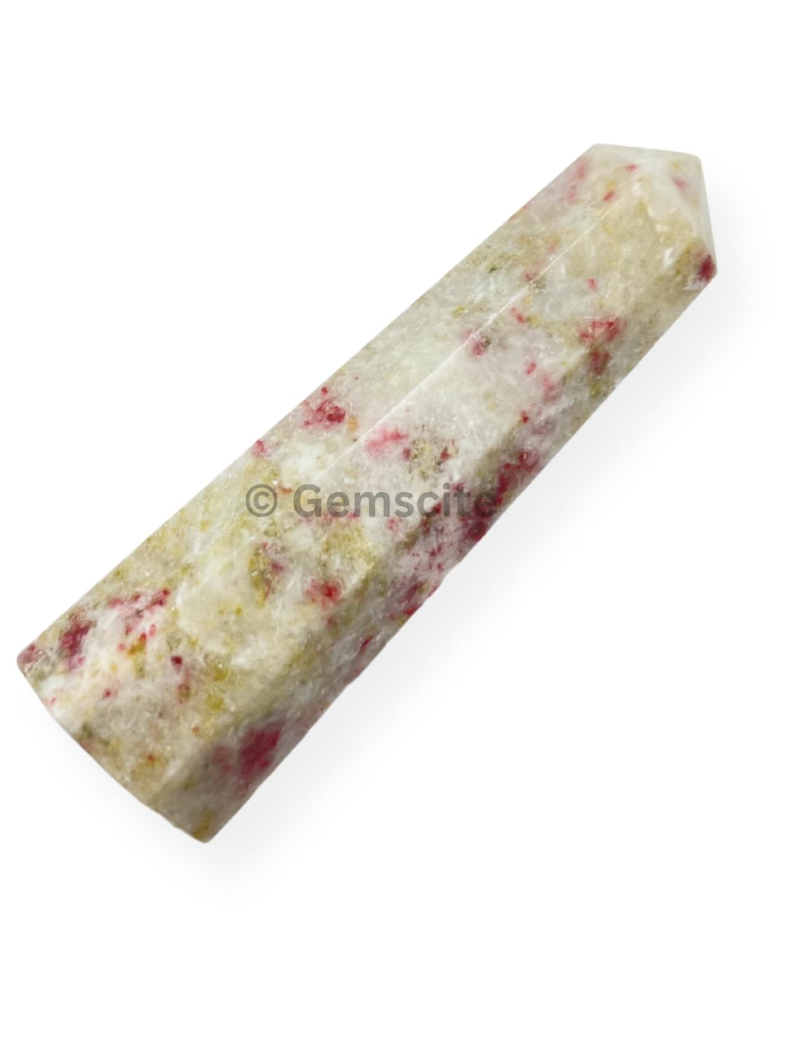 WholesaleGemShop 3 Inch (70 mm) Gemstones Cinnabarite Obelisk Tower Jumbo Facet Aura Rock Crystal Natural Polished Earth Wand Spirit