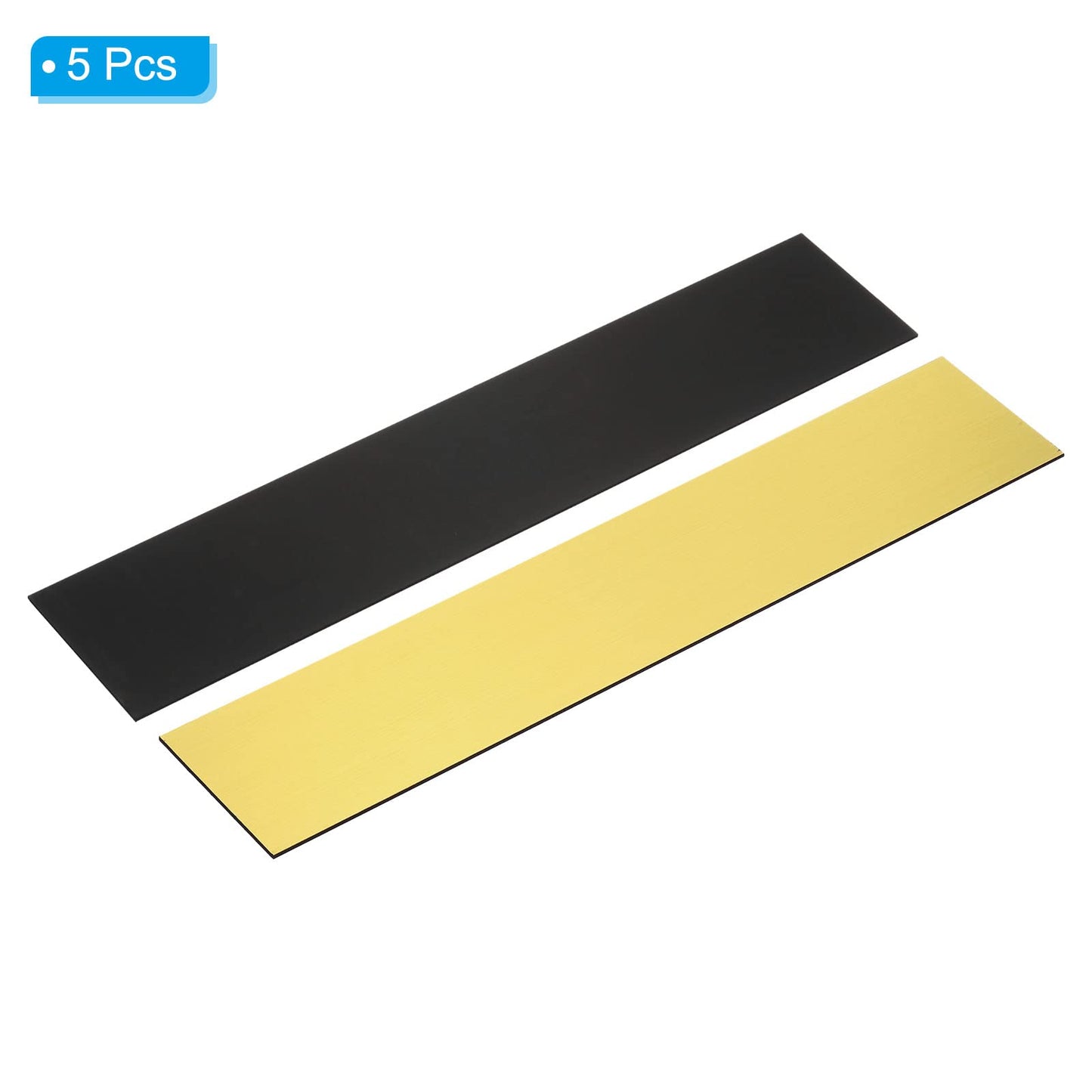 Generic 10"x2" Blank Engraving Name Plate, 5 Pack Personalized Custom Office Desk Name Plates for DIY Laser Printing, Golden