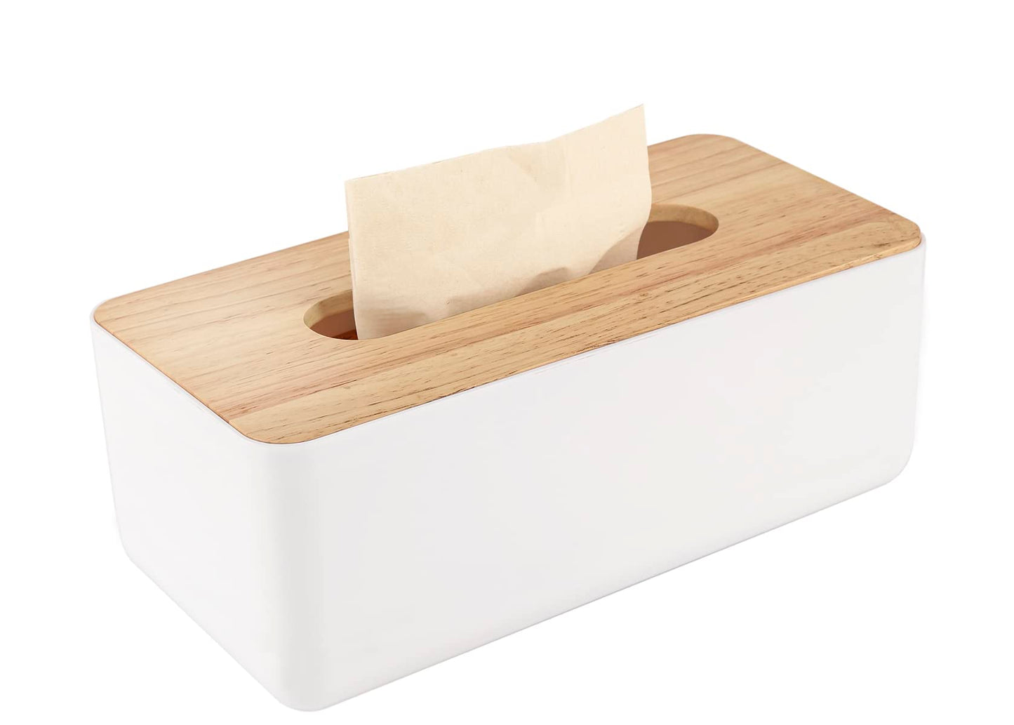 Wood Tissue Box Cover Gloves Box Holder Wooden Rectangular Tissue Box Holder for Storage on Bathroom Vanity, Countertop, Bedroom Dresser (Large(10.2 x 5.1 x 4.5))