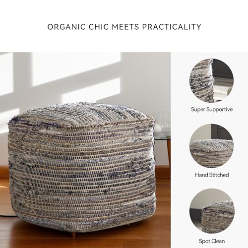 Signature Design by Ashley Absalom Hemp Pouf, 16 x 16 Inches, Multicolored