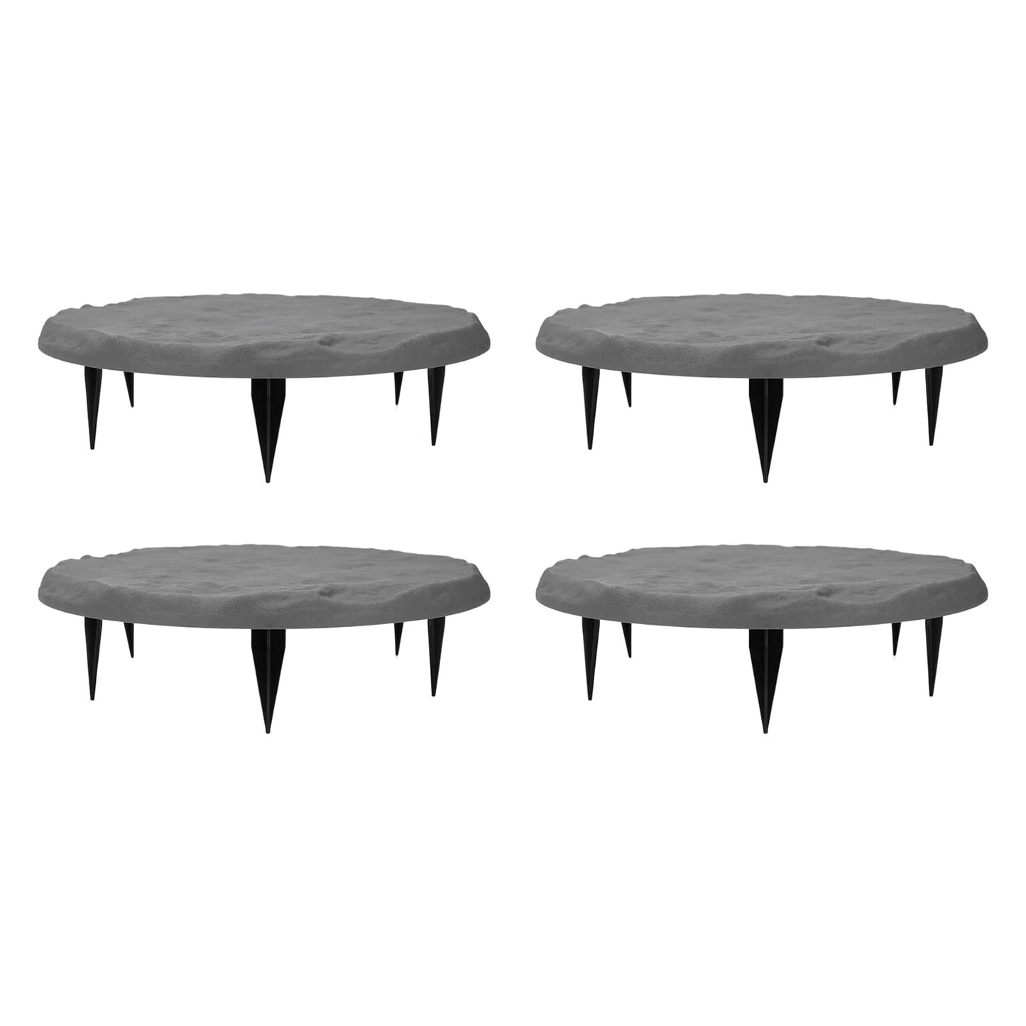 Outdoor Step Stones, Stepping Stones with Ground Stakes, Polypropylene Resin Round Step Stones with Ground Stakes for Lawn Garden Pathway (Grey)