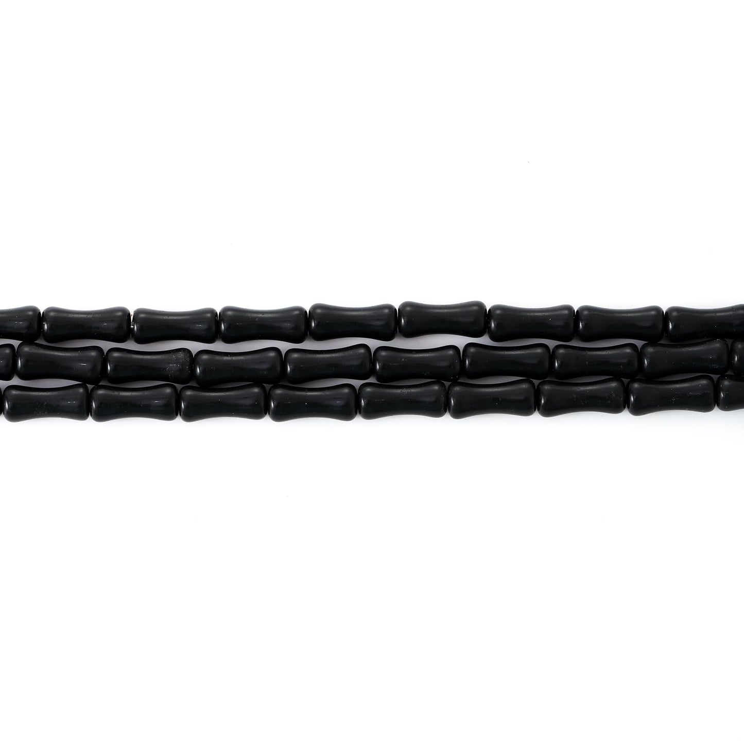 5x12mm Natural Black Agate Stone Bamboo Shape Gem Healing Energy Loose Spacer Beads for DIY Necklace Bracelet Earring