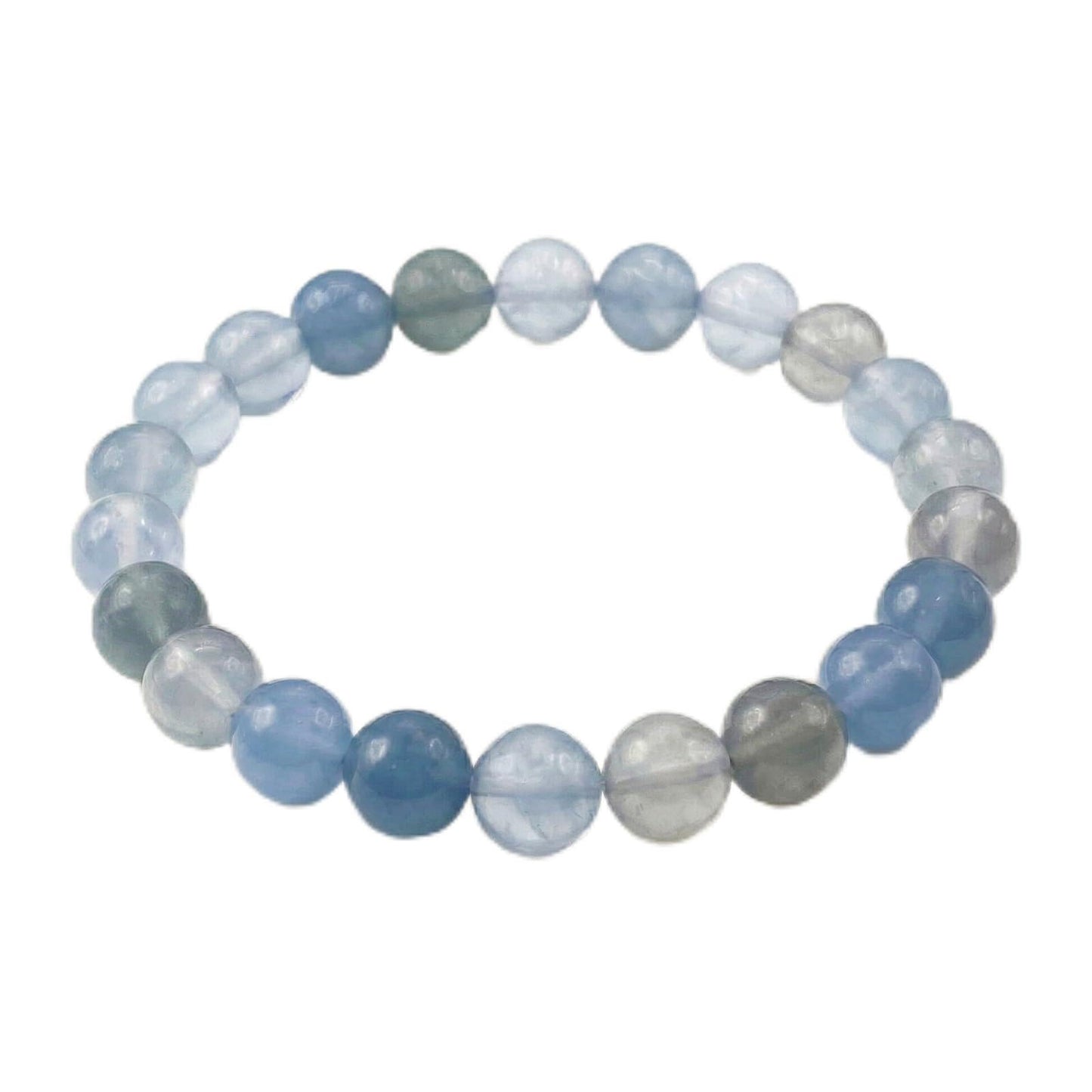 Kryllite Crystal Bracelets, Bracelet for Women, Nature Aquamarine Crystal Stretch Elastic Bracelet, Nature Gemstone-8mm, Healing Stone Bracelets, Blue Jewelry Gifts for Women, Holiday