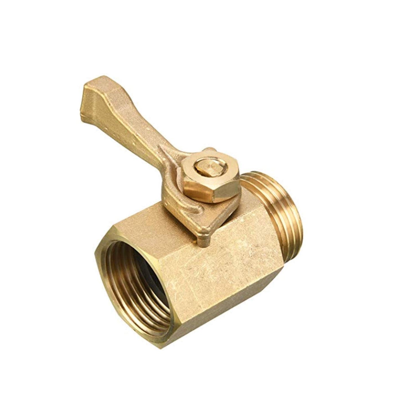 Hourleey 2 Pack Solid Brass Garden Hose Shut Off Valve with 2 Extra Rubber Washers, 3/4 Inch, Gate Valve, Hose Valve, Brass