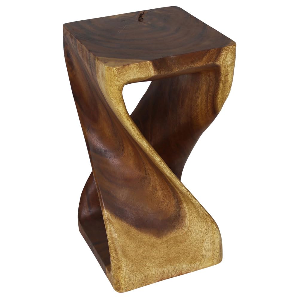 Haussmann® Original Wood Twist Stool 12 X 12 X 23 in High Oak Oil
