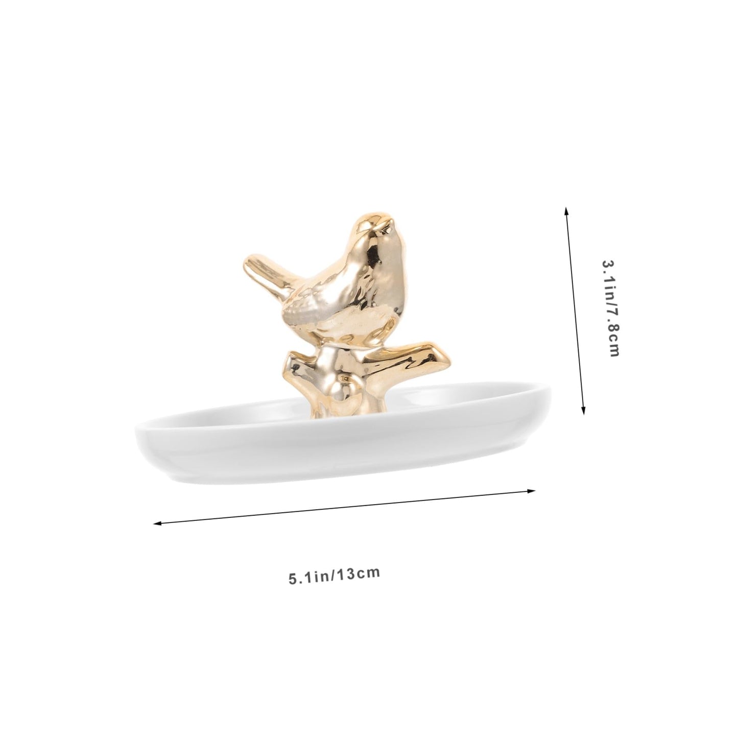 JECOMPRIS Unique Ceramic Jewelry Dish Ring Holder Tray White Tray for Wedding Decor