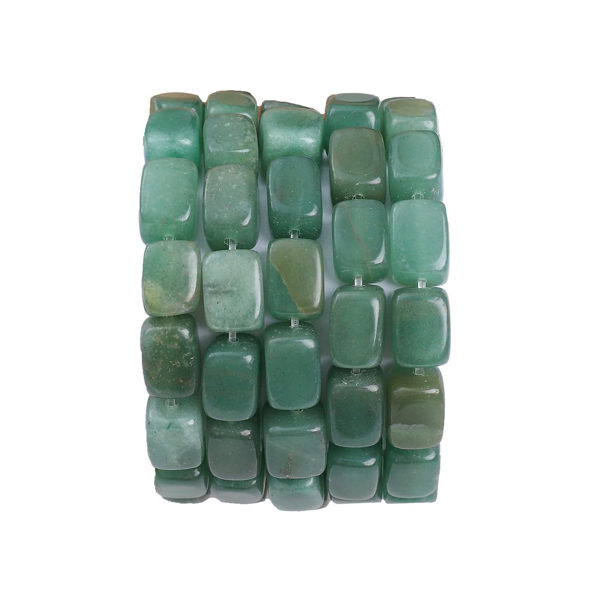BEADIA Natural Green Aventurine Cuboid Stone Loose Semi Gemstone Beads for Jewelry Making 8mmx12mm 38cm/Strand