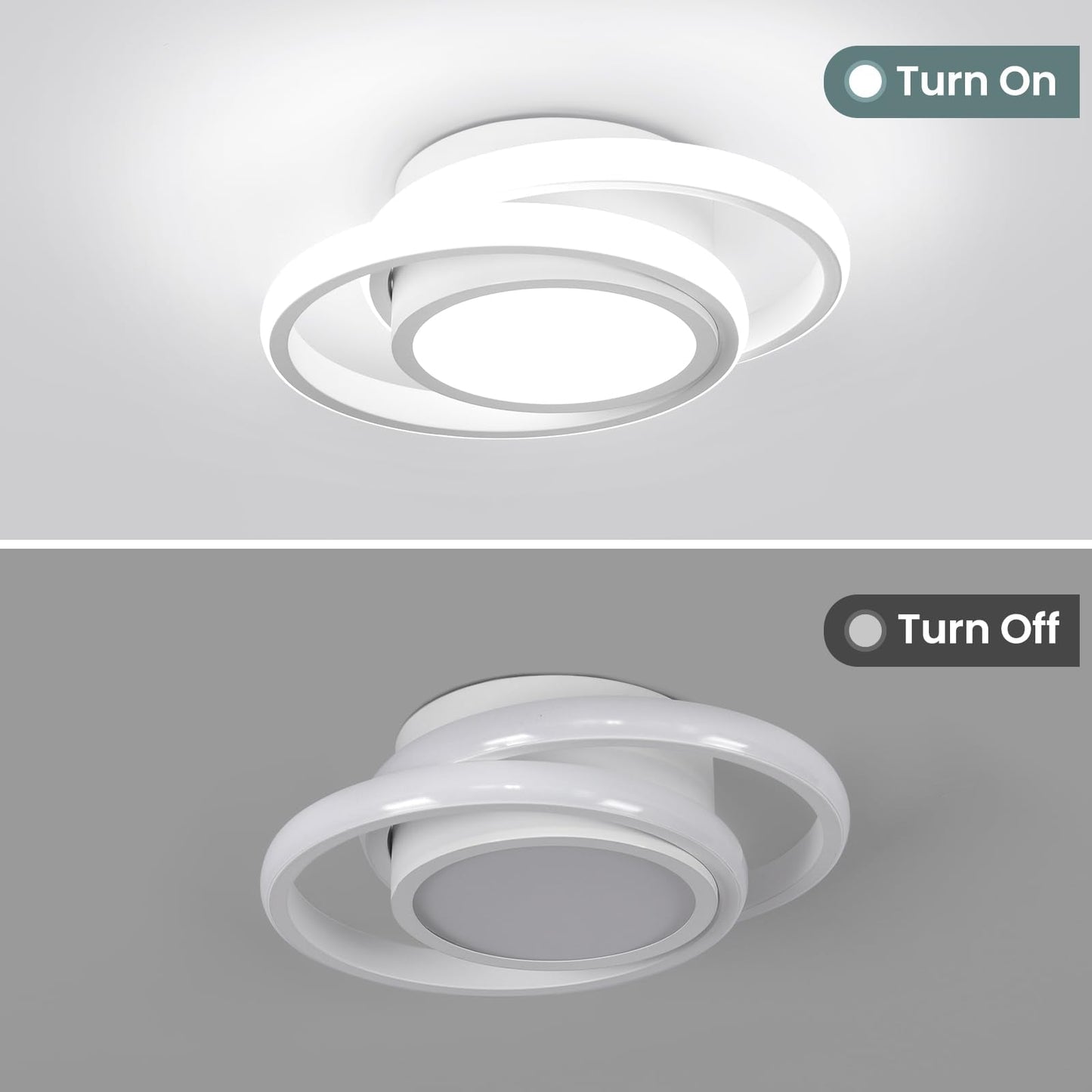 CANEOE Modern Led Ceiling Lights, Small Led Close to Ceiling Light Fixture,32W Round LED Ceiling Lamp for Bedroom Hallway Aisle Corridor Light Lighting (Cool White,6000K)